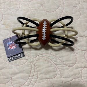 NFL Saints Football Teether/Rattle with Black and Cream Rings